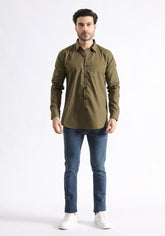 Brown Printed Casual Shirt